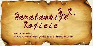 Haralampije Kojičić vizit kartica